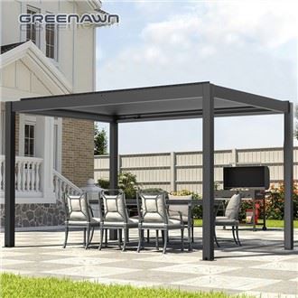 Motorized Louvered Roof Solar Vaj Huam Sib Luag Pergola