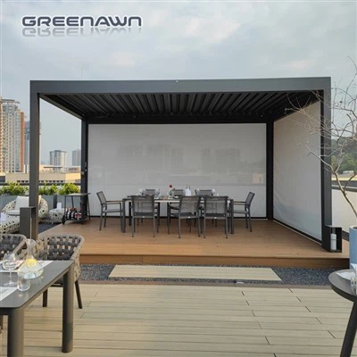 Hluav taws xob Pergola Nrog Hlau Roof